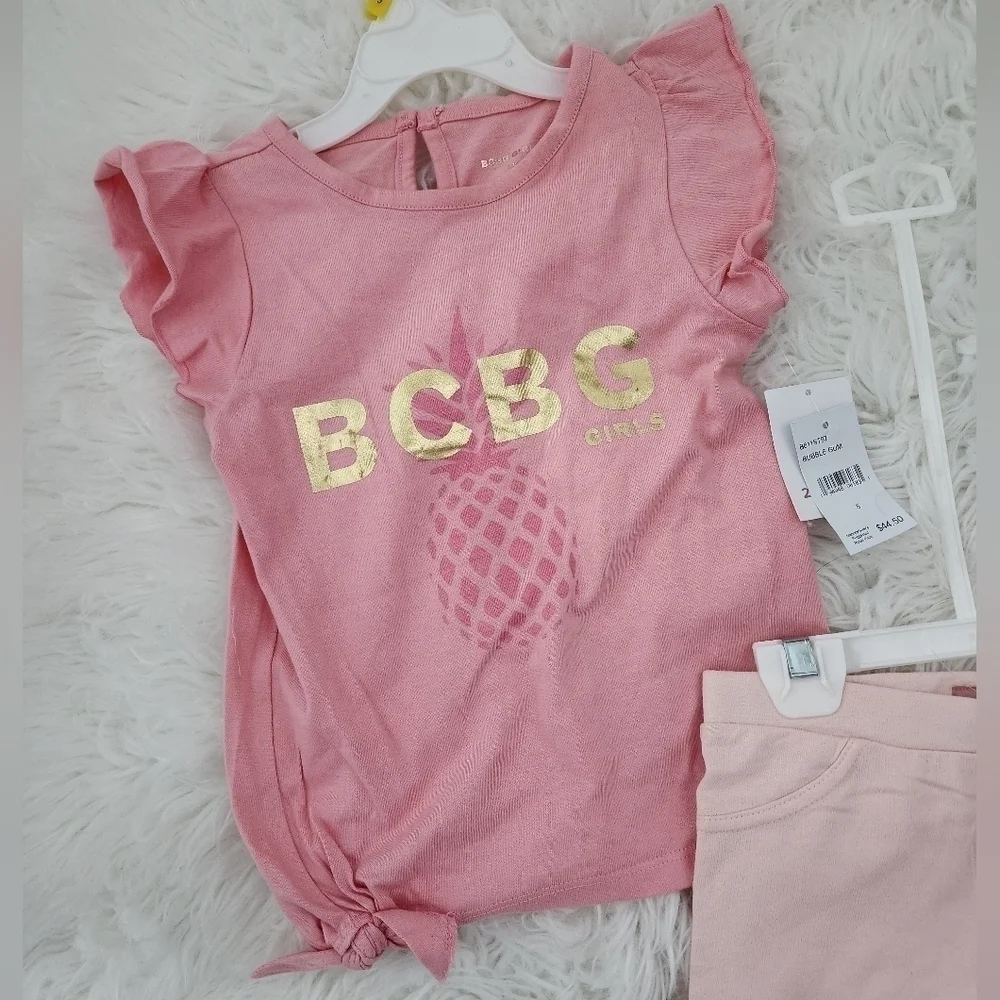 BCBG Girls Shorts Tee set. Bubblegum. Size 6. New. BC